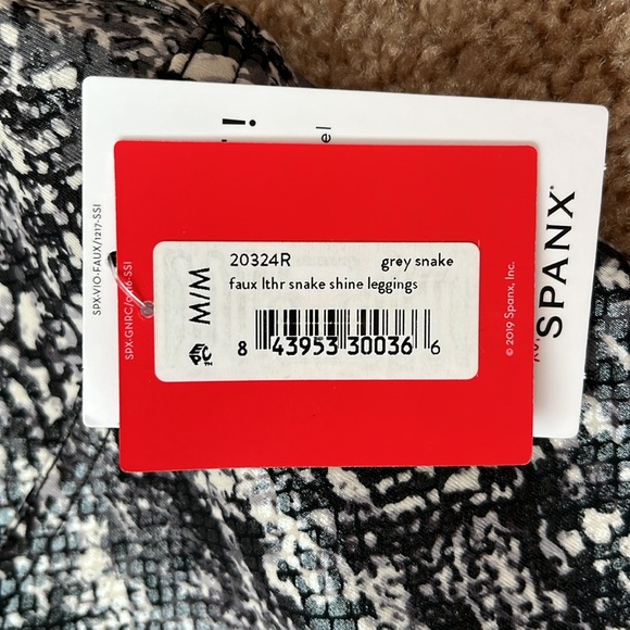 NWT Spanx Faux Leather Snake Shine Leggings - Picture 4 of 7